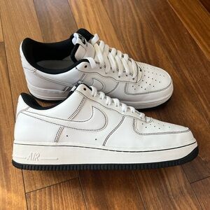 Nike Air Force 1 Low Contrast Stitch Black White Men’s size 9 CV1724-104
